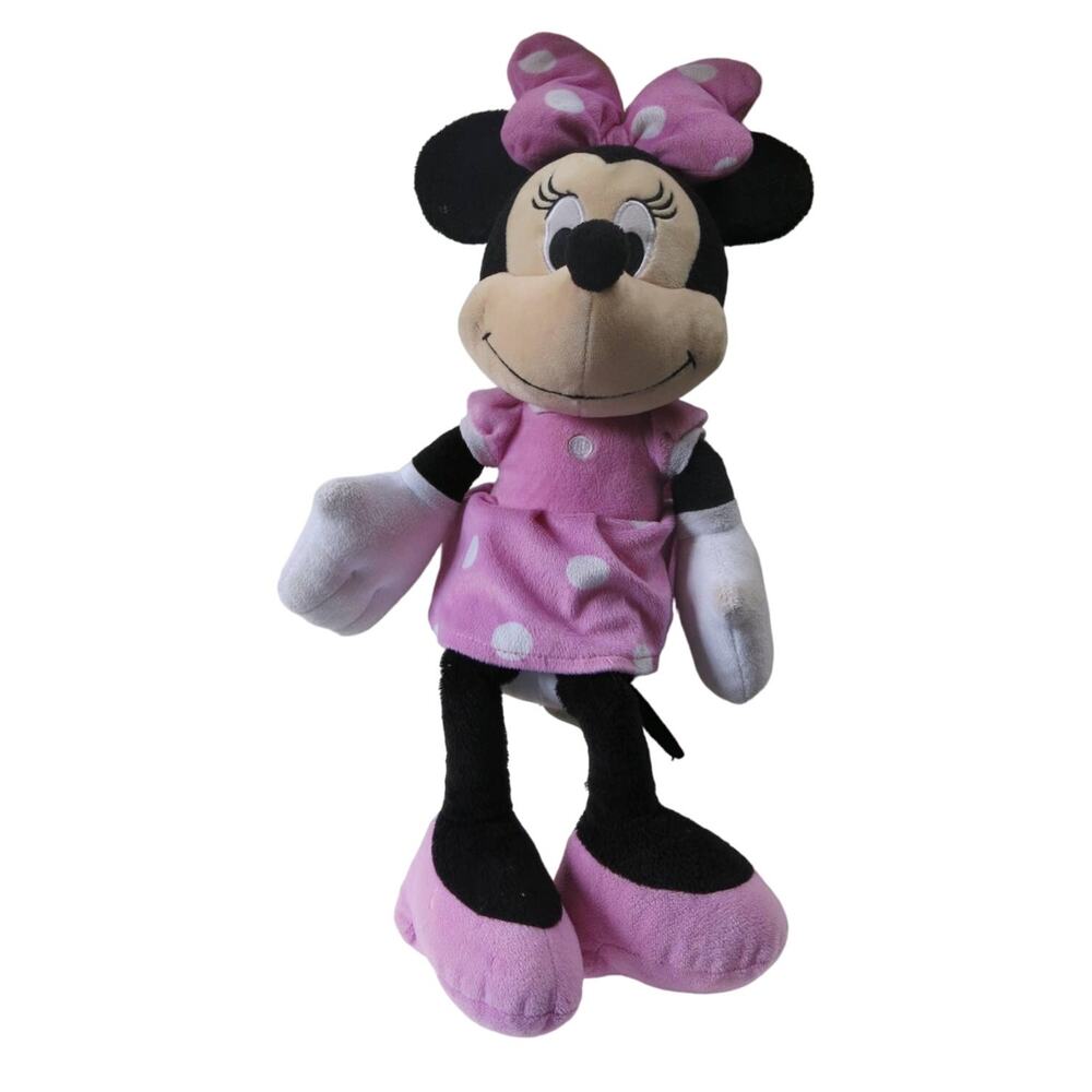 DISNEY MINNIE MOUSE Plush Stuffed Animal Large Pink Bow Shoes 22" Stuffie Toy